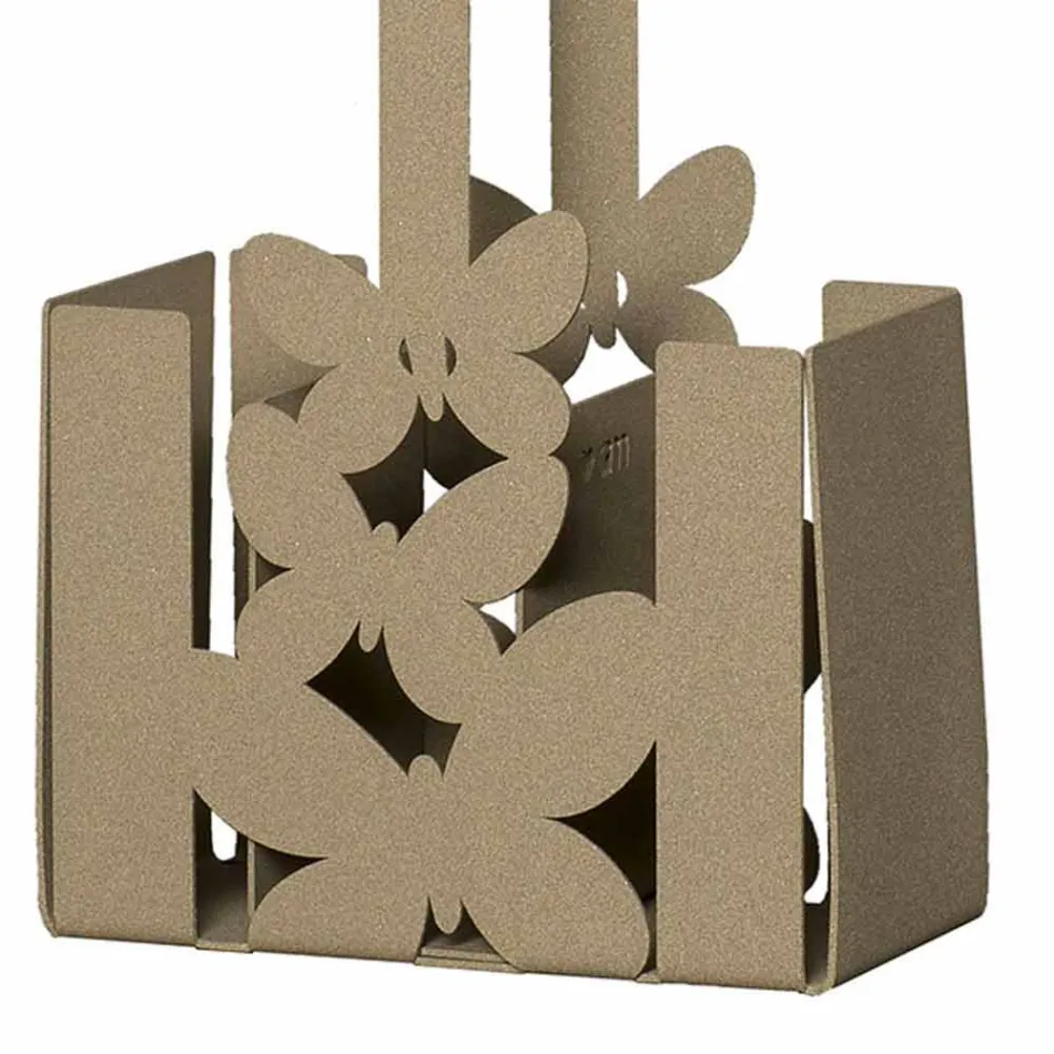 Suporte de talheres de mesa moderno em ferro branco, bege ou marfim fabricado na Itália - Laida Viadurini