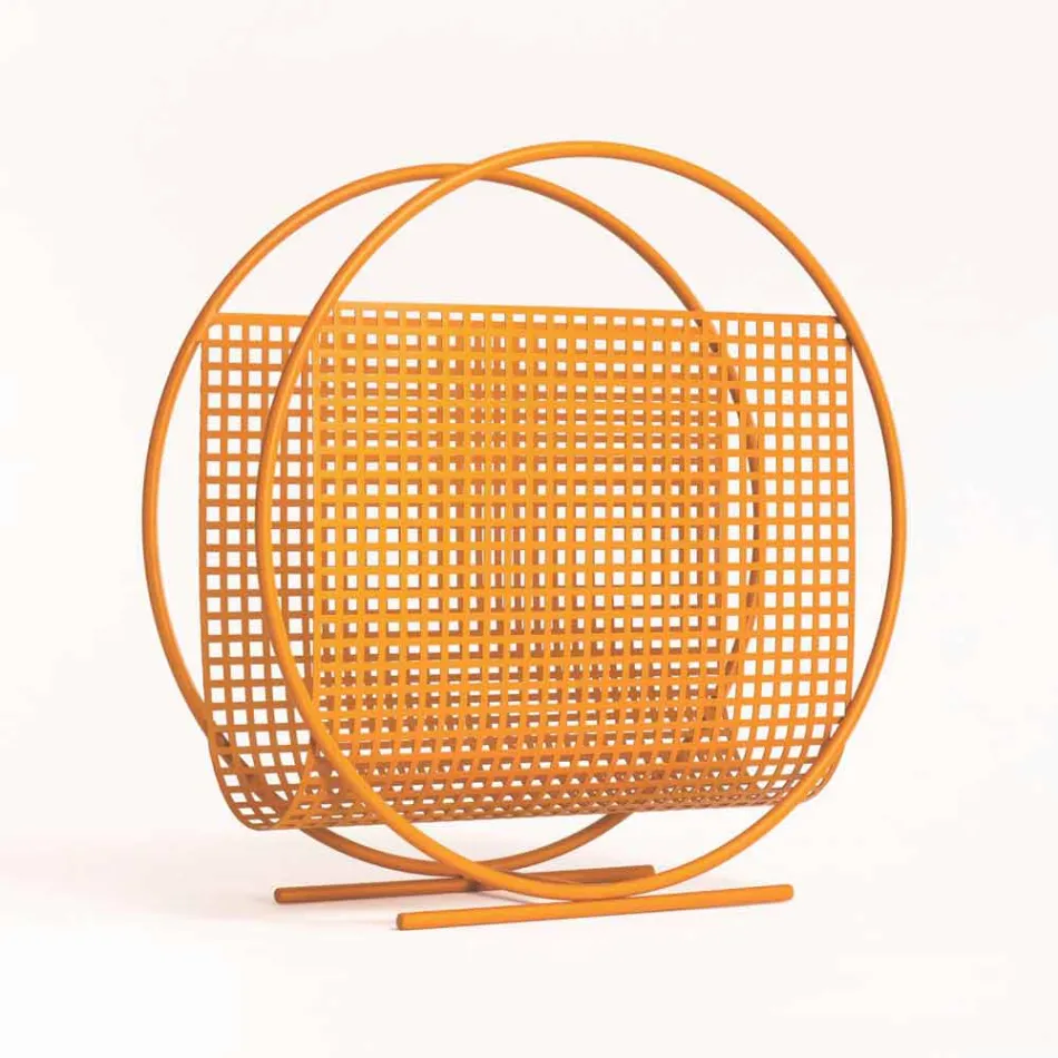 Porta-revistas em aço redondo com design feito na Itália - Concha Viadurini