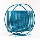 Porta-revistas em aço redondo com design feito na Itália - Concha Viadurini