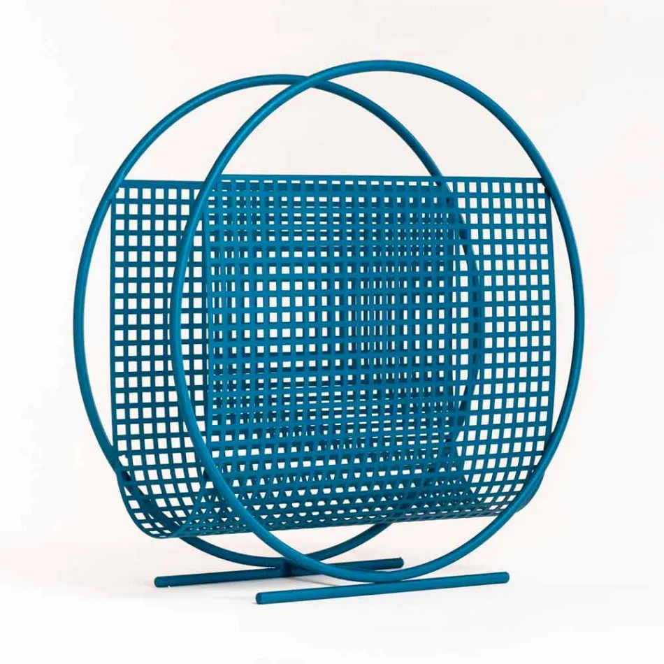 Porta-revistas em aço redondo com design feito na Itália - Concha Viadurini