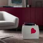 Estante de revistas em couro com design moderno da Beatrice Viadurini