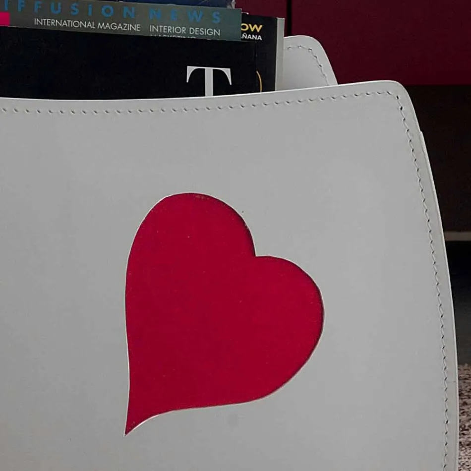 Estante de revistas em couro com design moderno da Beatrice Viadurini