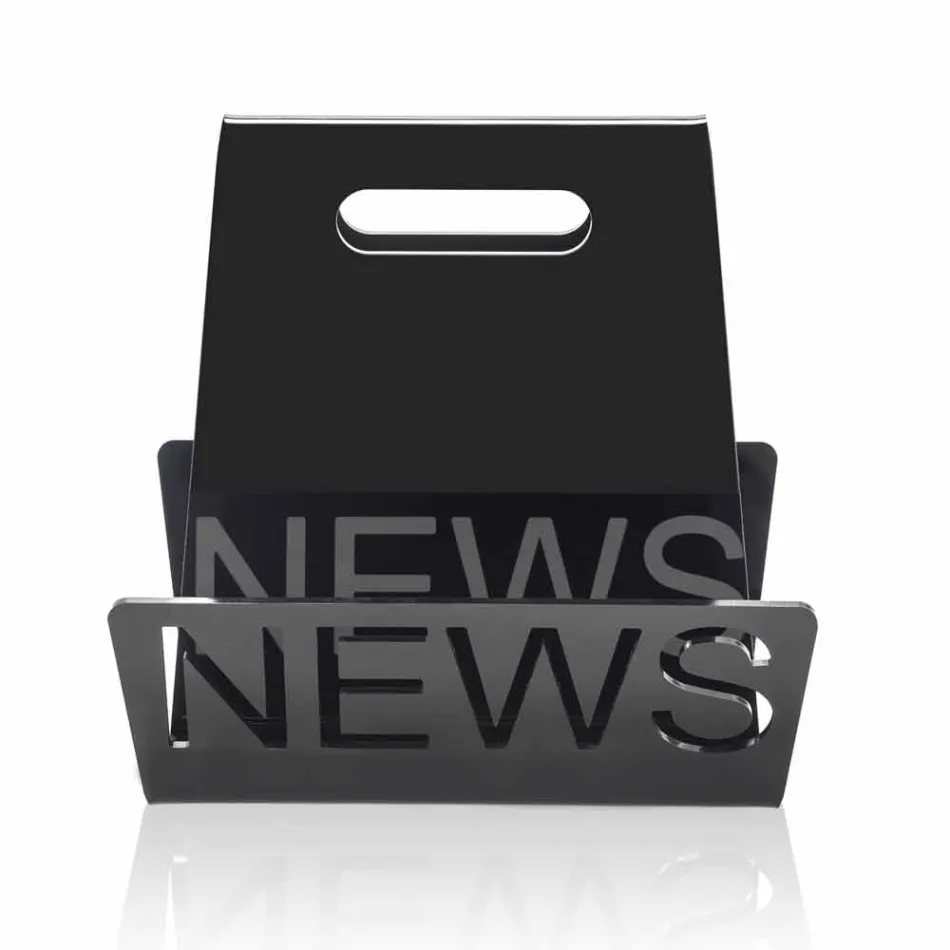 Porta-revistas de design em plexiglás preto ou transparente fabricado na Itália - Omar Viadurini