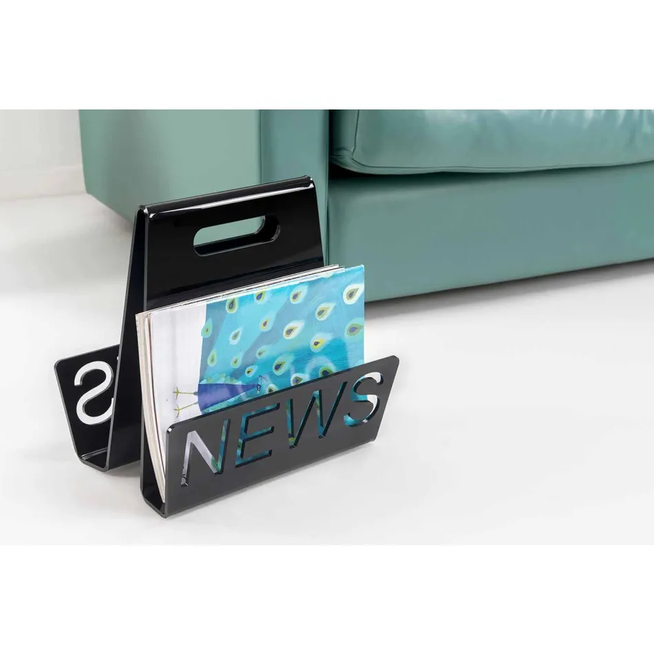 Porta-revistas de design em plexiglás preto ou transparente fabricado na Itália - Omar Viadurini