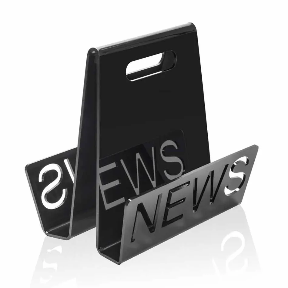 Porta-revistas de design em plexiglás preto ou transparente fabricado na Itália - Omar Viadurini