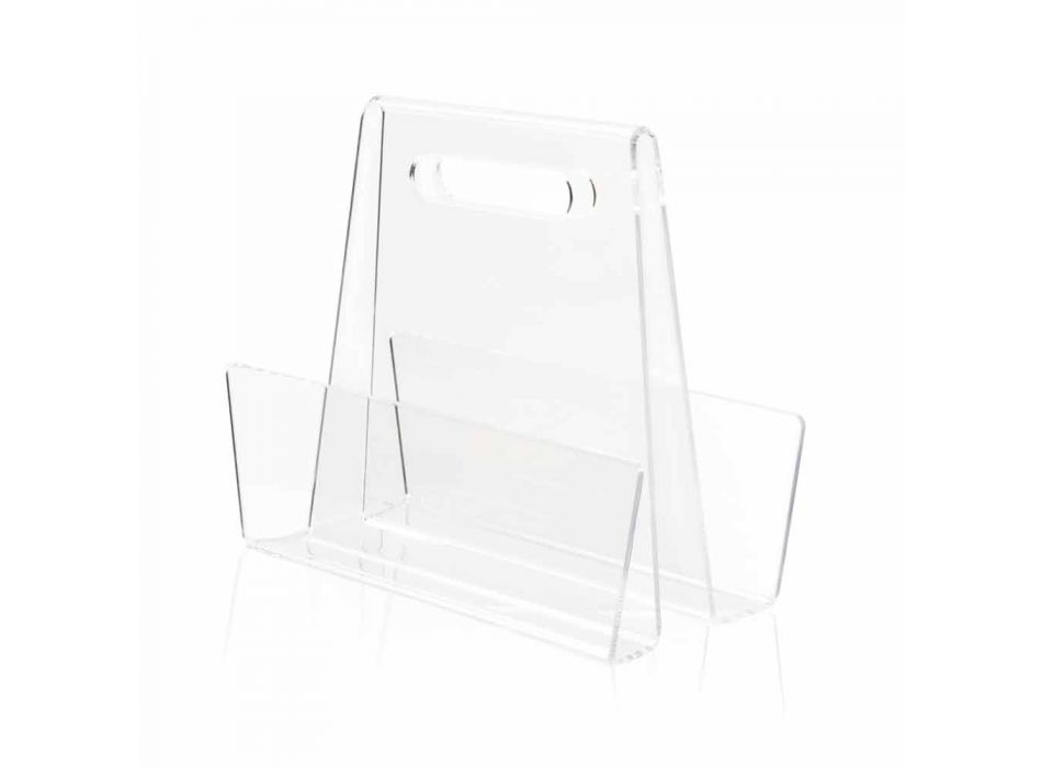 Porta-revistas de plexiglás transparente moderno, fabricado na Itália - Immoral Viadurini