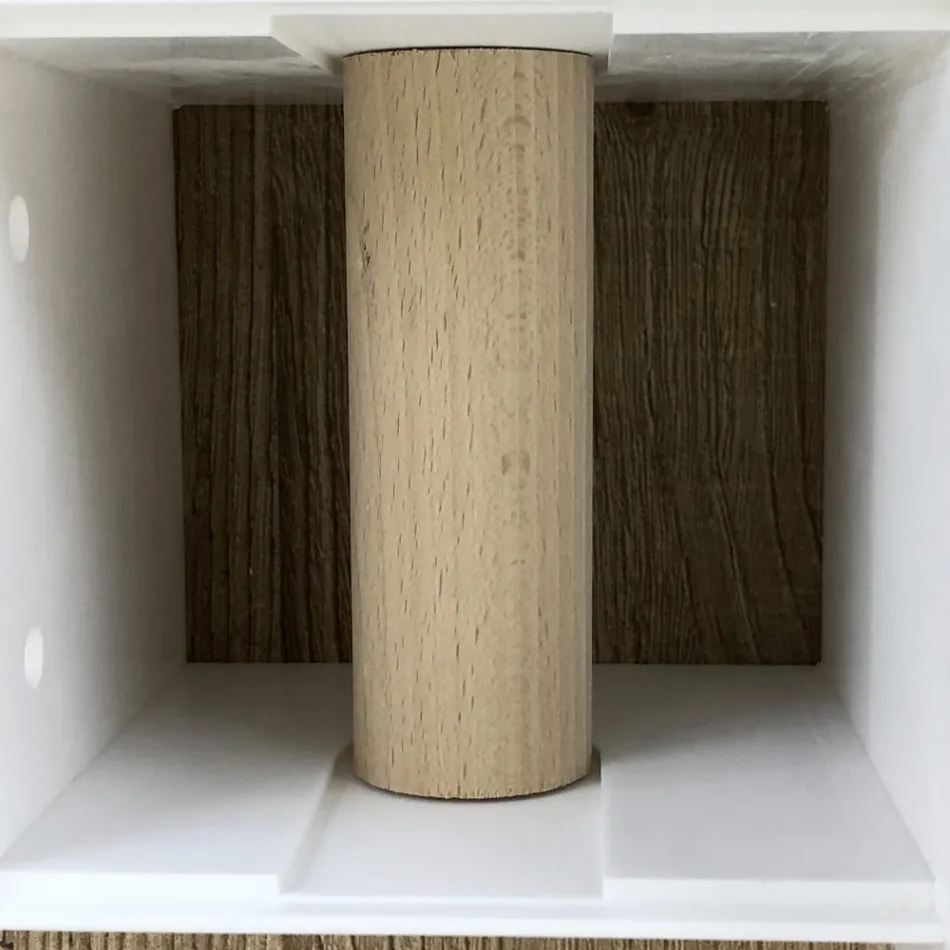 Porta-rolos para banheiro em Corian Branco ou com Insertos Pretos Design Italiano - Elono Viadurini