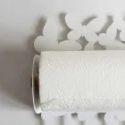 Suporte para rolo de parede em ferro branco ou bege fabricado na Itália - Leiden Viadurini