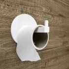 Porta-papel higiênico em Corian Branco ou com Encaixe Preto, Fabricado na Itália - Elono Viadurini