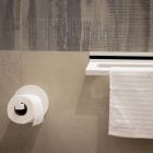 Porta-papel higiênico em Corian Branco ou com Encaixe Preto, Fabricado na Itália - Elono Viadurini