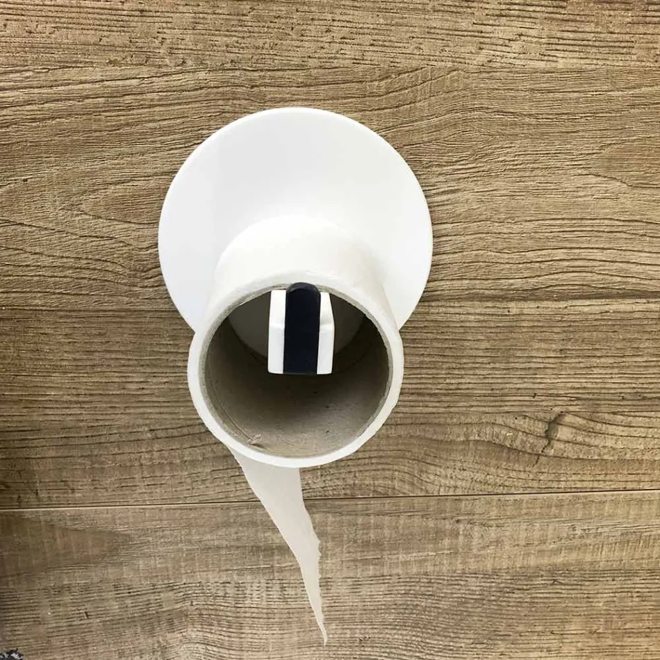 Porta-papel higiênico em Corian Branco ou com Encaixe Preto, Fabricado na Itália - Elono Viadurini