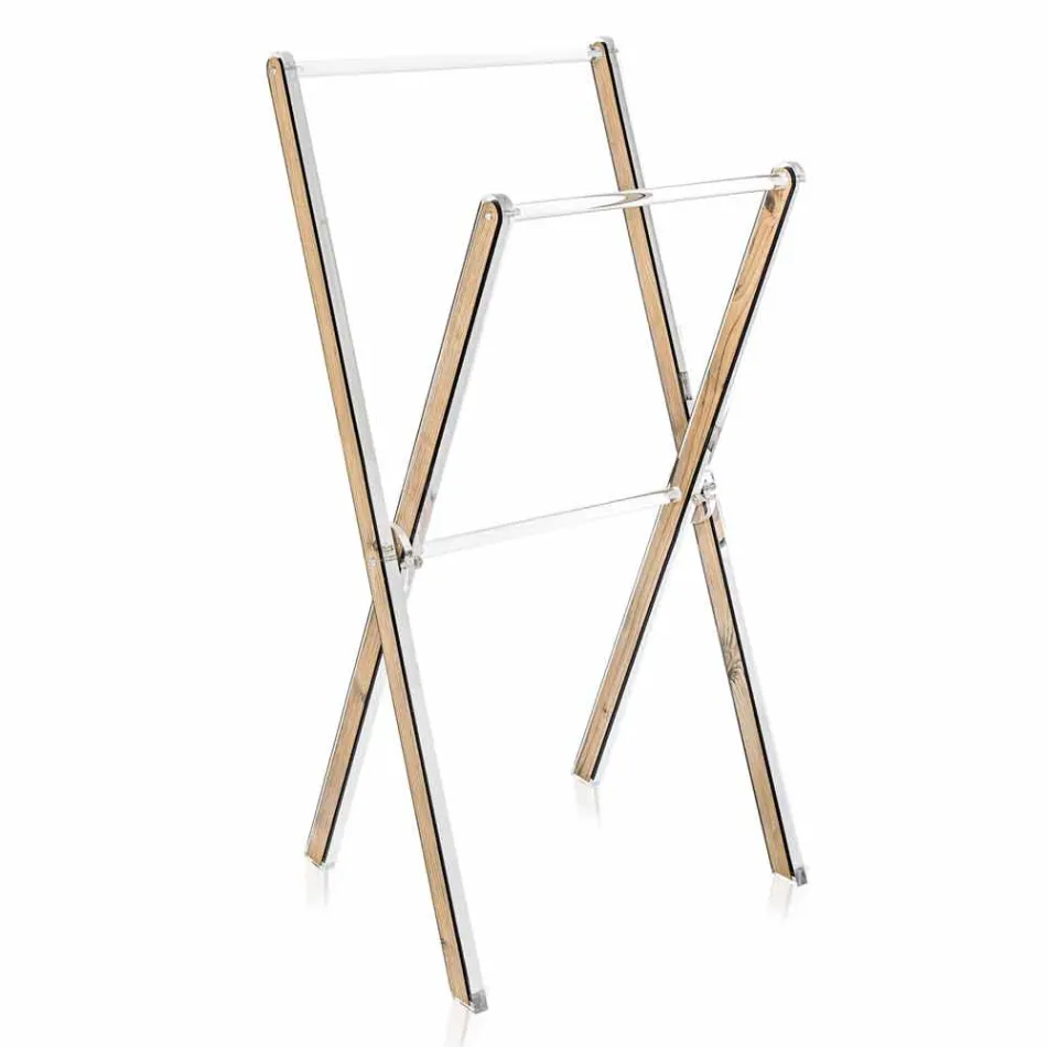 Toalheiros Design em Plexiglass Transparente ou Madeira - Stendio Viadurini