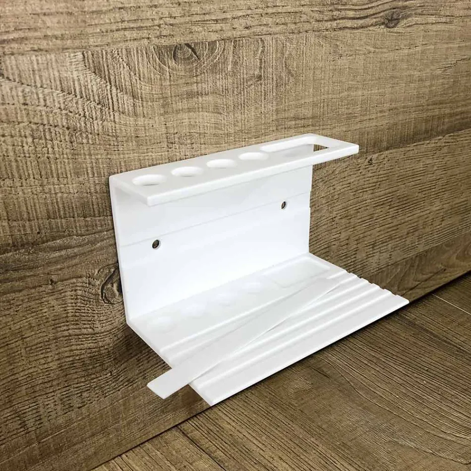 Porta-escovas de dente para banheiro em branco Corian Design Quality Made in Italy - Elono Viadurini