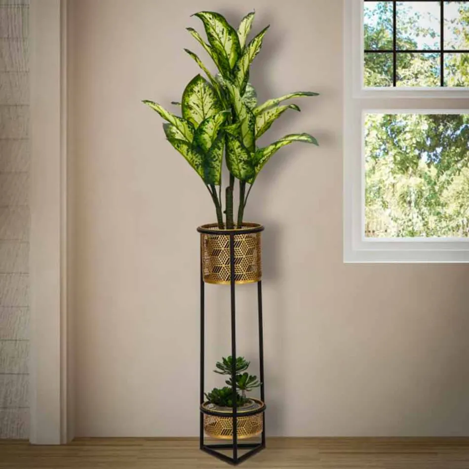 Suporte para panela dupla de ferro redondo de design moderno - Addie Viadurini