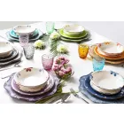 Talheres de Serviço de Design em Aço Cetim 24 Peças Completas - Fayette Viadurini