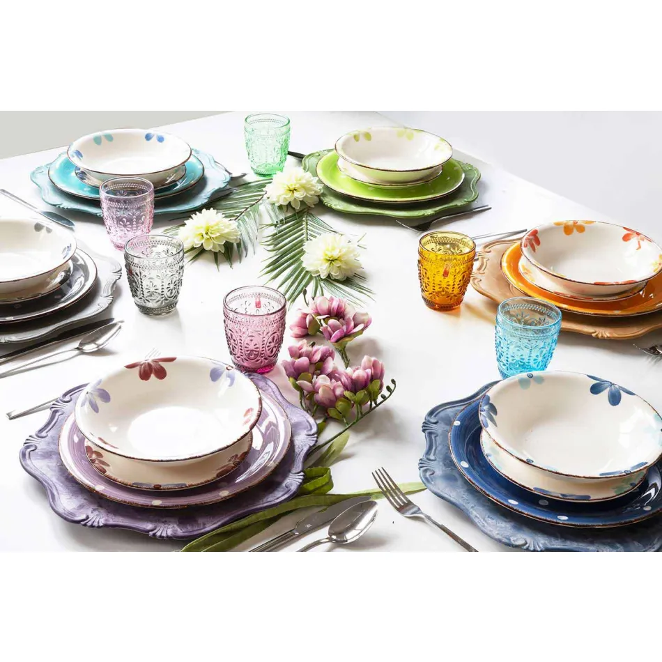 Talheres de Serviço de Design em Aço Cetim 24 Peças Completas - Fayette Viadurini