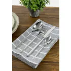 Talheres de Serviço de Design em Aço Cetim 24 Peças Completas - Fayette Viadurini