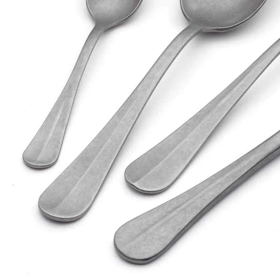 Talheres de aço com design luxuoso vintage colorido efeito 24 peças - Tigger Viadurini