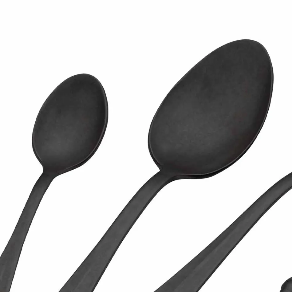 Talheres de aço com design luxuoso vintage colorido efeito 24 peças - Tigger Viadurini