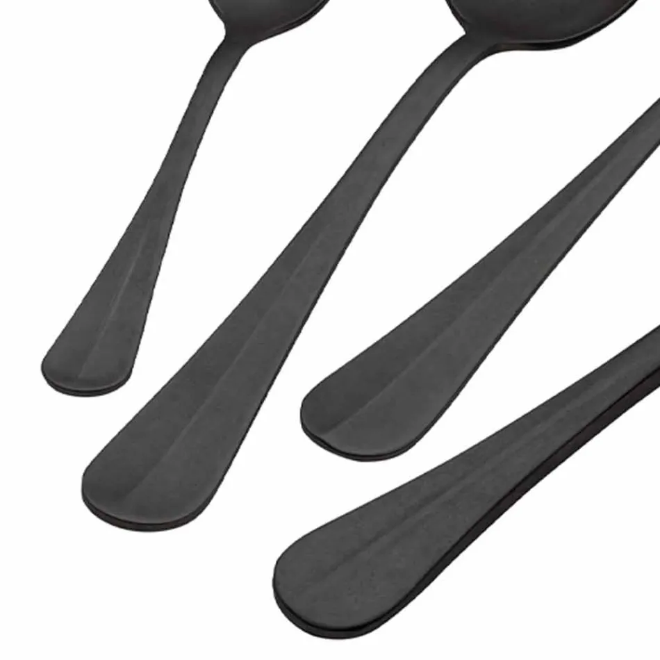 Talheres de aço com design luxuoso vintage colorido efeito 24 peças - Tigger Viadurini