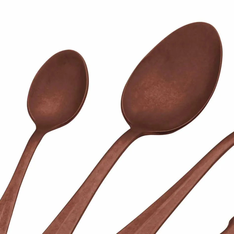 Talheres de aço com design luxuoso vintage colorido efeito 24 peças - Tigger Viadurini