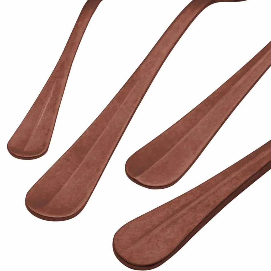 Talheres de aço com design luxuoso vintage colorido efeito 24 peças - Tigger Viadurini