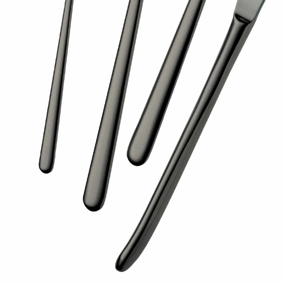 Talheres de luxo de aço inoxidável polido ou colorido com jato de areia 24 peças - Lapis Viadurini