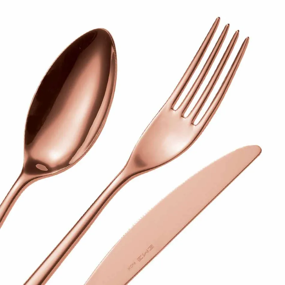 Talheres de luxo de aço inoxidável polido ou colorido com jato de areia 24 peças - Lapis Viadurini