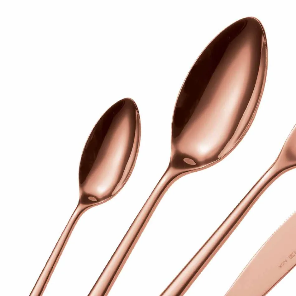 Talheres de luxo de aço inoxidável polido ou colorido com jato de areia 24 peças - Lapis Viadurini