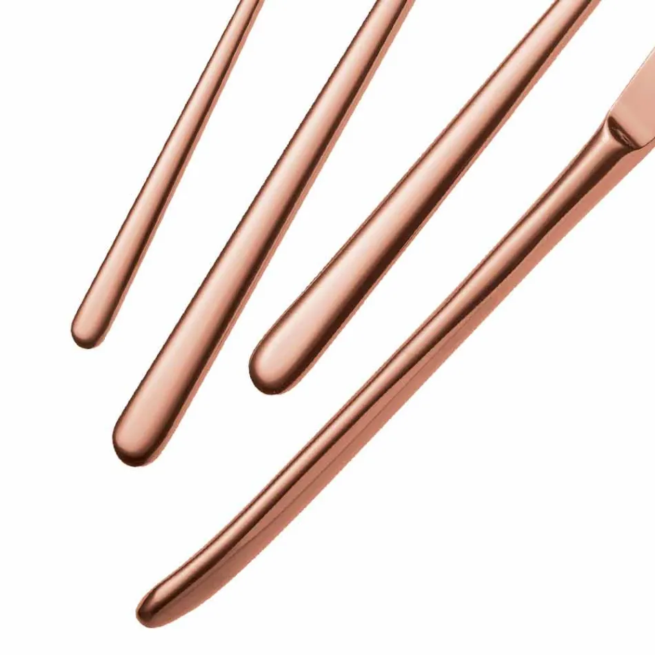 Talheres de luxo de aço inoxidável polido ou colorido com jato de areia 24 peças - Lapis Viadurini