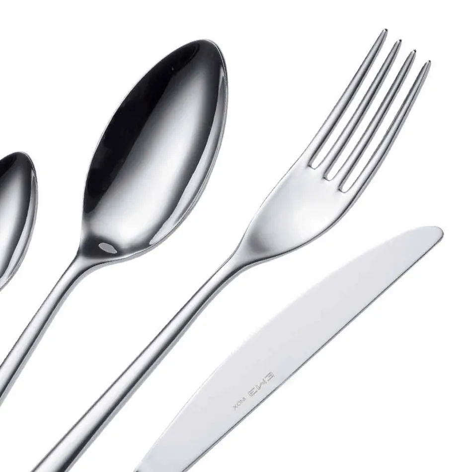 Talheres de luxo de aço inoxidável polido ou colorido com jato de areia 24 peças - Lapis Viadurini