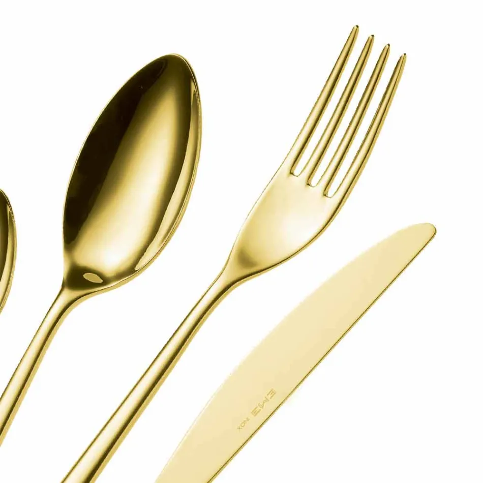 Talheres de luxo de aço inoxidável polido ou colorido com jato de areia 24 peças - Lapis Viadurini