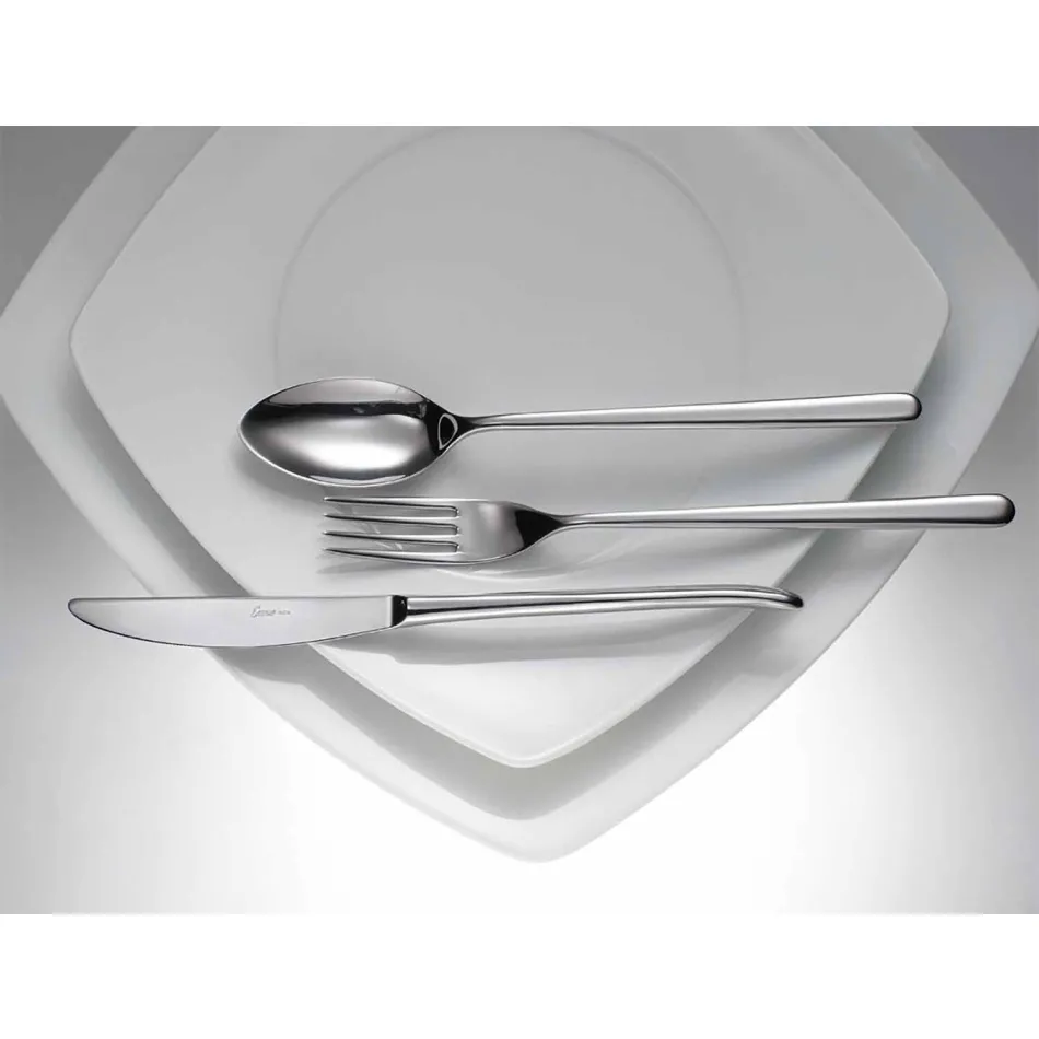 Talheres de luxo de aço inoxidável polido ou colorido com jato de areia 24 peças - Lapis Viadurini