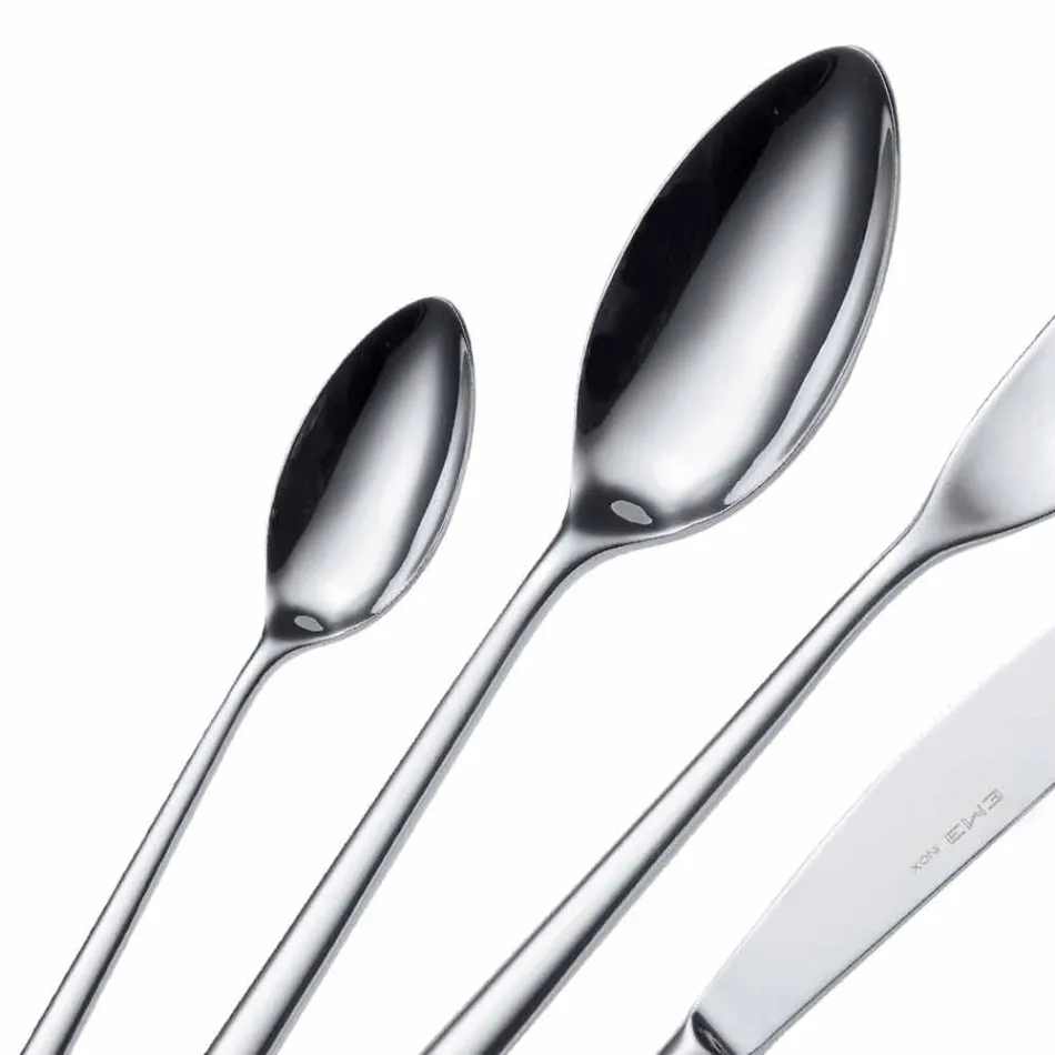 Talheres de luxo de aço inoxidável polido ou colorido com jato de areia 24 peças - Lapis Viadurini