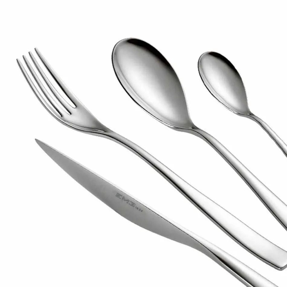 Talheres de 24 peças de design luxuoso em aço jateado ou colorido polido - tímido Viadurini