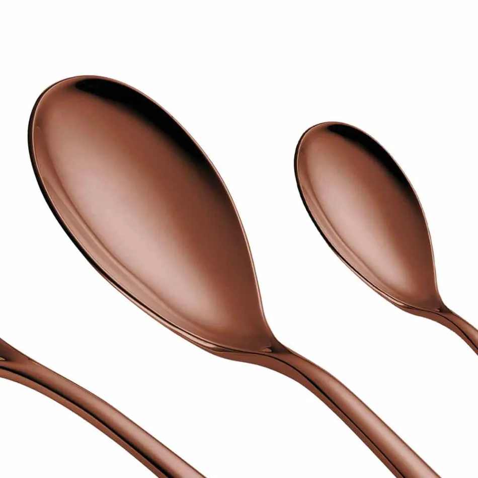 Talheres de 24 peças de design luxuoso em aço jateado ou colorido polido - tímido Viadurini