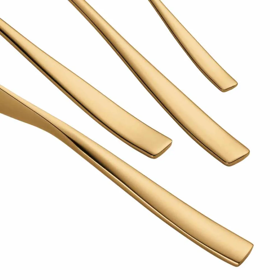 Talheres de 24 peças de design luxuoso em aço jateado ou colorido polido - tímido Viadurini