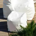 Pouf Cloud Trona design em imitação de couro branco náutico fabricado na Itália Viadurini