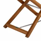 Pufe Outdoor em Madeira Natural ou Preto Mate e Almofada, Fabricado na Itália - Suzana Viadurini