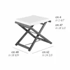 Pufe Outdoor em Madeira Natural ou Preto Mate e Almofada, Fabricado na Itália - Suzana Viadurini