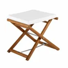 Pufe Outdoor em Madeira Natural ou Preto Mate e Almofada, Fabricado na Itália - Suzana Viadurini