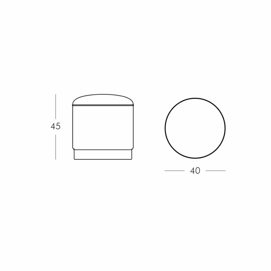 Pufe para exterior, em polietileno e tecido ou couro - Mara Slide Viadurini