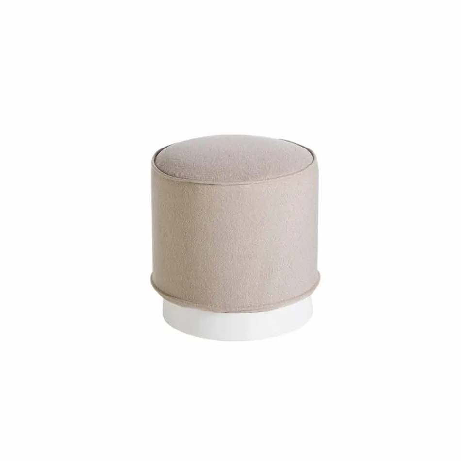 Pufe para exterior, em polietileno e tecido ou couro - Mara Slide Viadurini