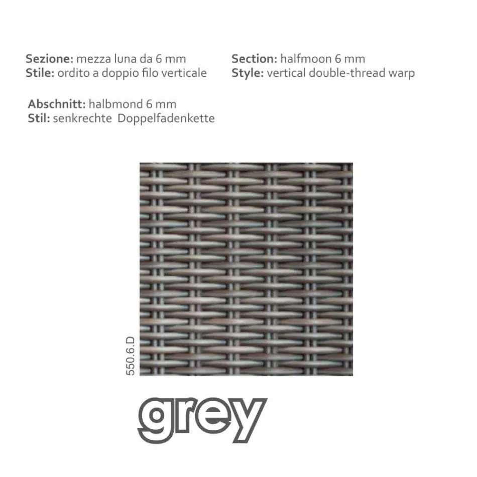 Pufinho moderno exterior em polietileno Jaco cinza-taupe, feito à mão Viadurini