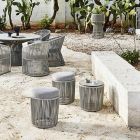 Pufe de jardim com cesta de tecelagem e alumínio - Tibidabo por Varaschin Viadurini
