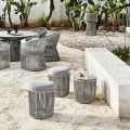 Pufe de jardim com cesta de tecelagem e alumínio - Tibidabo por Varaschin