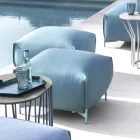 Pufe de jardim de tecido com pés de metal feito na Itália - Manteiga Viadurini