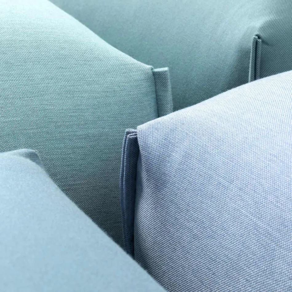 Pufe de jardim de tecido com pés de metal feito na Itália - Manteiga Viadurini