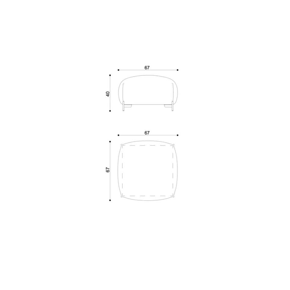 Pufe de jardim de tecido com pés de metal feito na Itália - Manteiga Viadurini