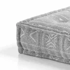 Pufe quadrado étnico em tecido de retalhos ou veludo - fibra Viadurini